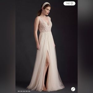 BHLDN Written in the Stars Beaded Tulle Open-Back Wedding Ballgown